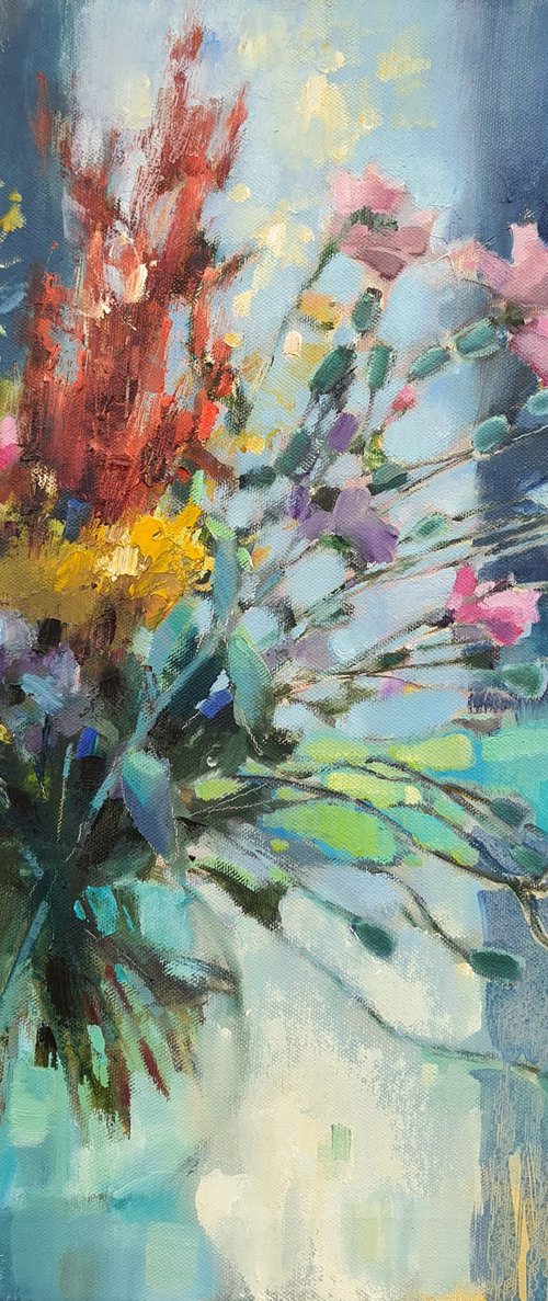Wildflowers and blue light by Olha Laptieva