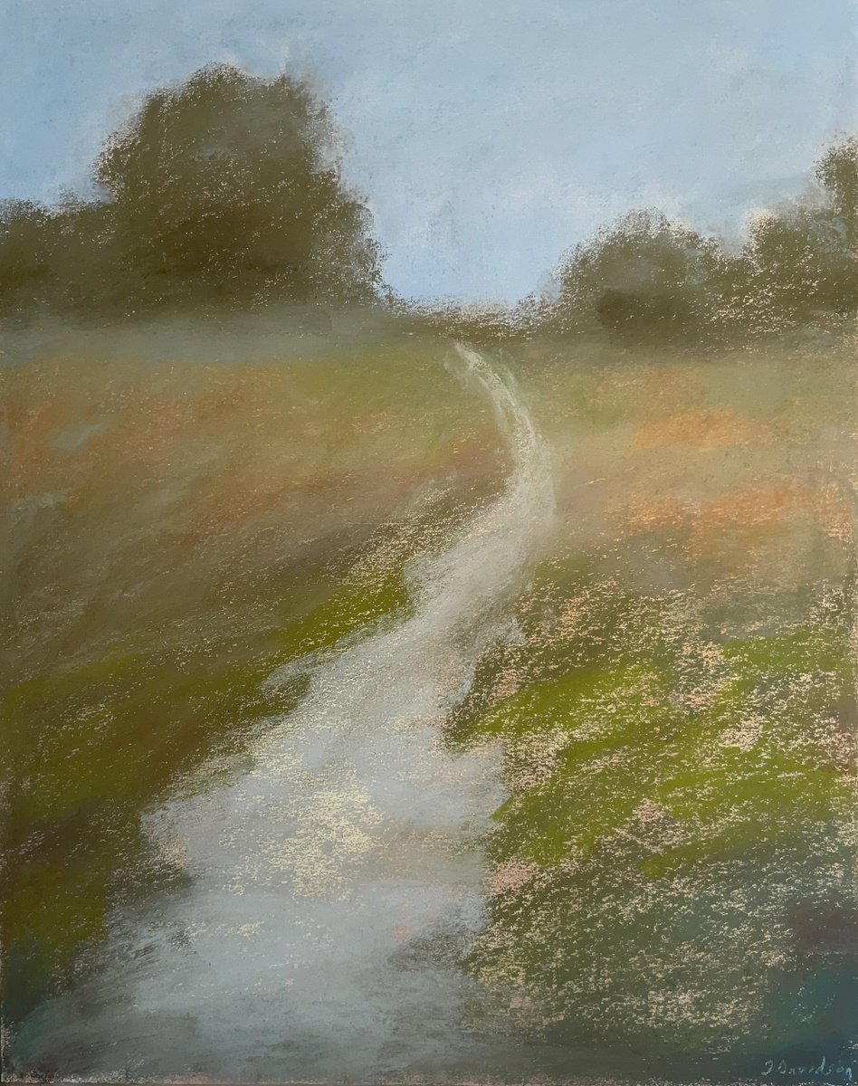 Impressionistic Landscape Pastel Drawing By Jessica Davidson, 11 X 14, Leading Me Back, Original Artwork