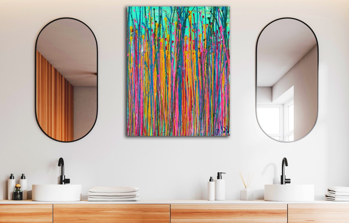 Abstract Acrylic Painting By Nestor Toro, 16 X 20", A Time To Imagine, Original Artwork