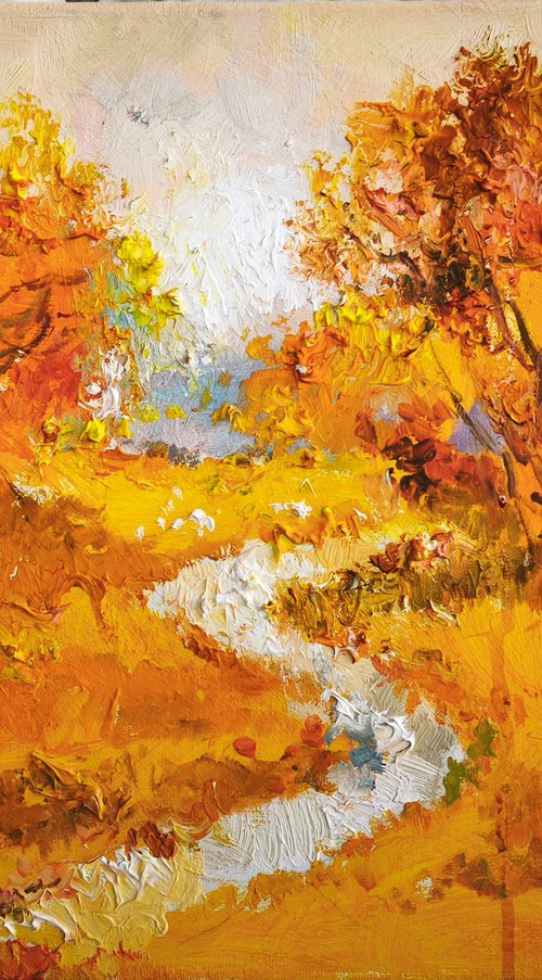 Golden Autumn Path by Annet Loginova