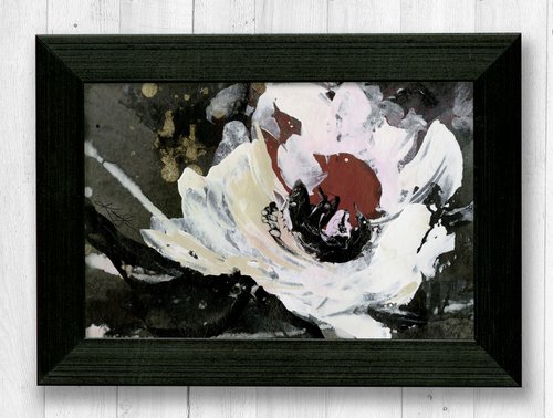 Midnight Blooms 12 - Framed Floral Painting by Kathy Morton Stanion by Kathy Morton Stanion