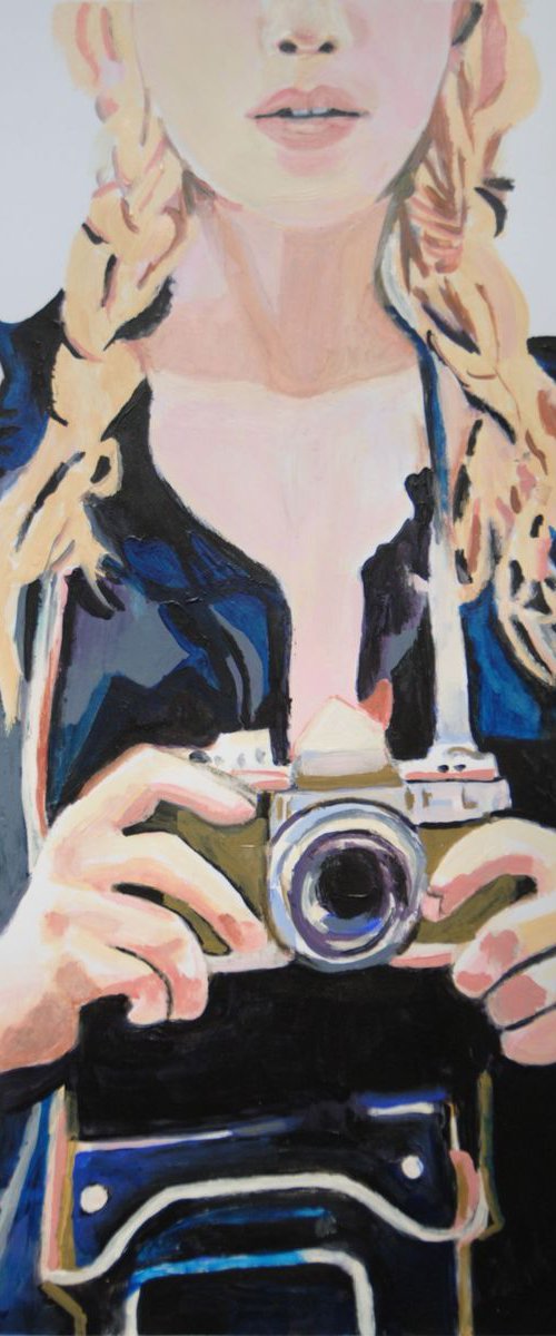 Girl with camera / 58 x 41 cm by Alexandra Djokic