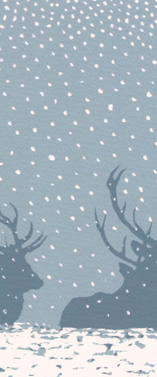 stags in the snow by Ian Scott Massie