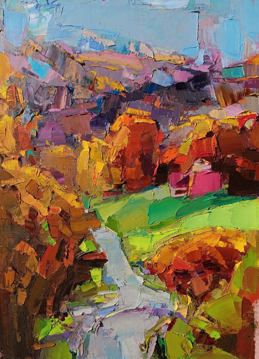 Up A Hill And Into Mountains By Ruslan Khais, 23 X 30, Artwork For Sale On Artfinder
