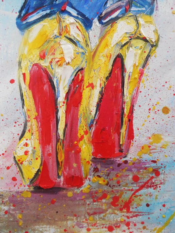 High heeled yellow shoes