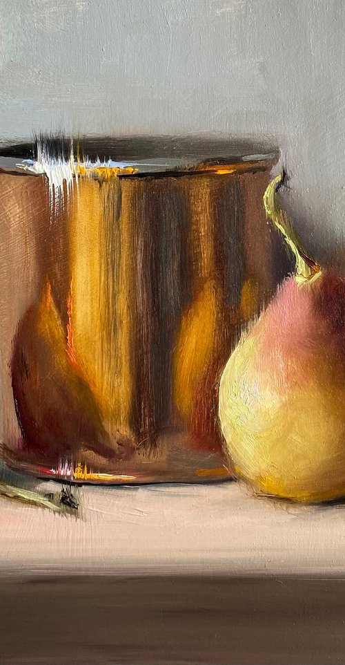 Copper Pot & Pears by David Barber