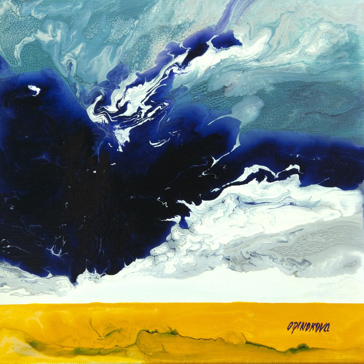 Impressionistic Landscape Painting By Valda Rose Art Gallery, 10 X 10", Sky, Original Artwork