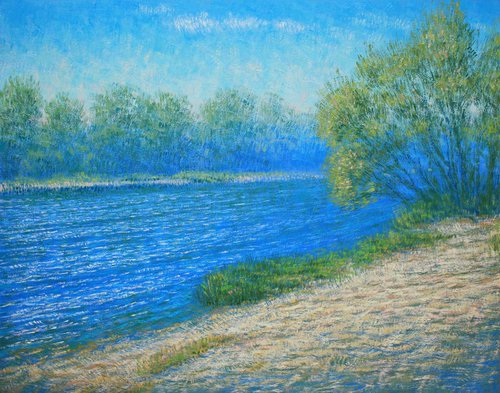 "Desna river", 55x70 cm by Vitalii Konoval