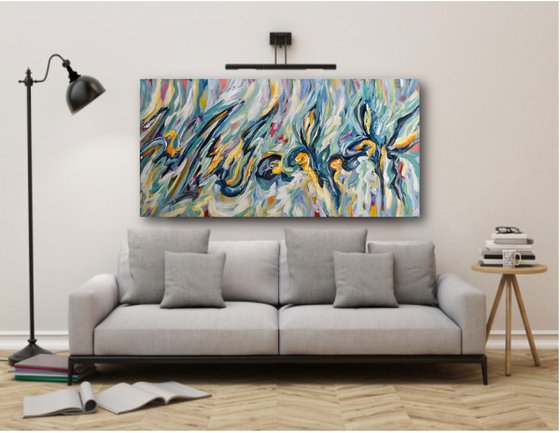 Colors of Hope - Abstract Painting on Canvas, Colorful Contemporary Artwork