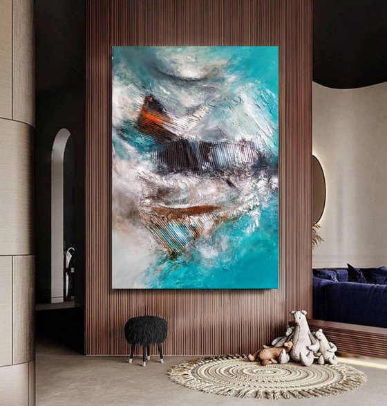 Mediterranean 70x100cm Abstract Textured Painting