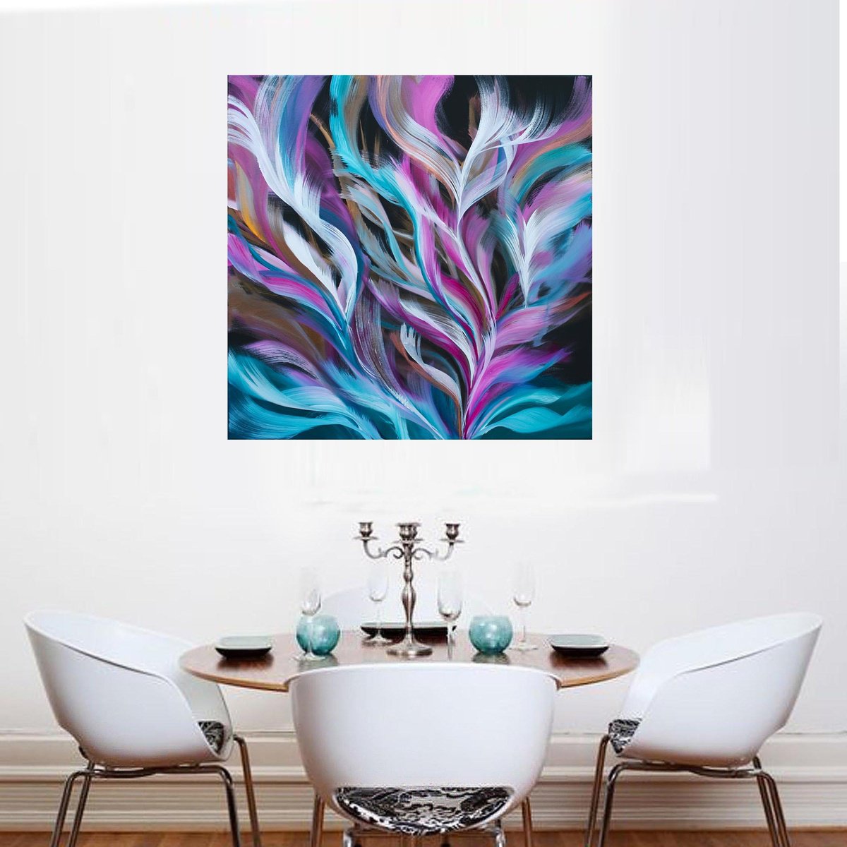 Organic Abstract Acrylic Painting By Susan Wooler, 30 X 30", As Young As We Are, Original Artwork