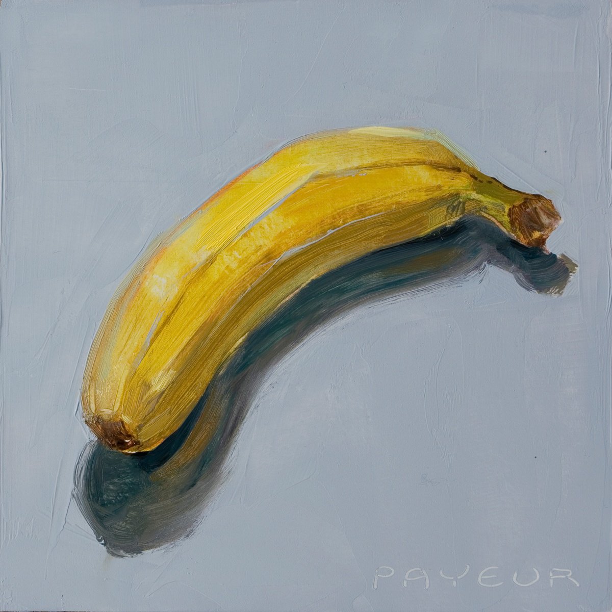 banana on light blue by Olivier Payeur