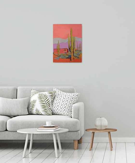 Pink House and Saguaros