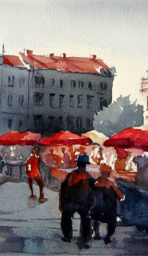 Old market by Goran Žigolić Watercolors