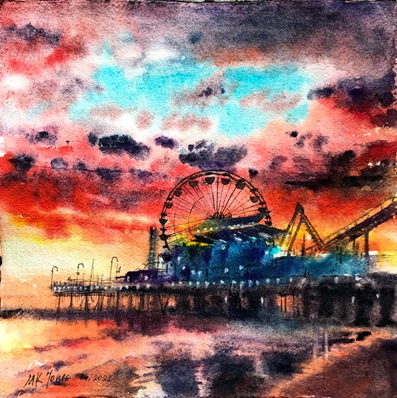 Santa Monica Pier at Sunset