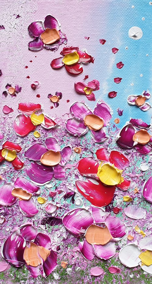 "Perfect Pink Meadow Flowers in Love" by Phil Broad
