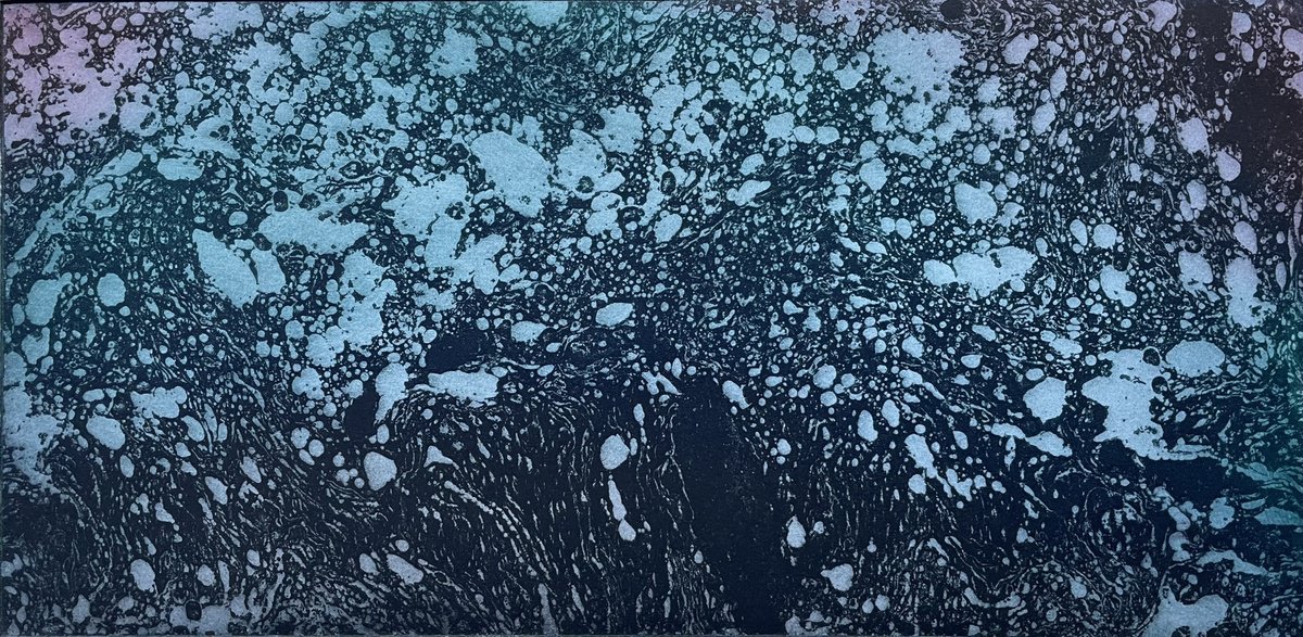 Organic Abstract Etchings & Engravings By Lizzie Butler, 18 X 11", Winter