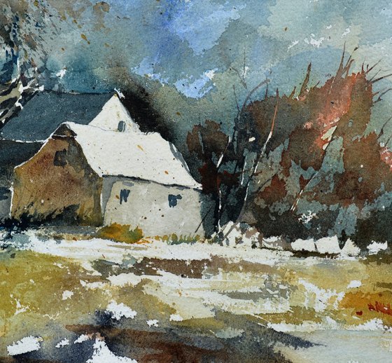 Remote houses watercolor