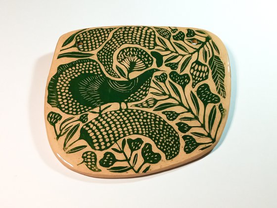 Ceramic panel Bird 16 x 15 cm