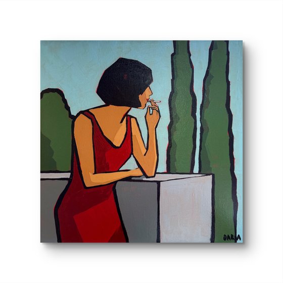 Woman on Balcony