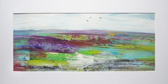 Above the Moor- Framed ready to hang - original abstract landscape