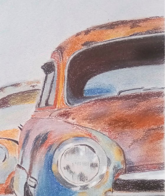 Rust and chrome on an old car