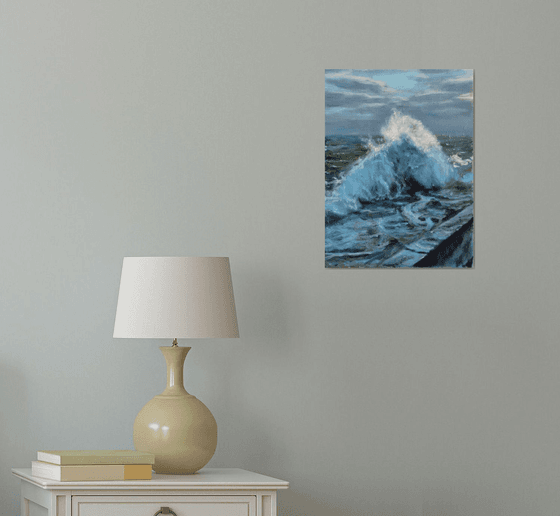 Crashing waves realistic ocean oil painting Aivazovsky inspired nautical oil art oil seascape living room wall art marine painting, nautical art 100% Hand Painted