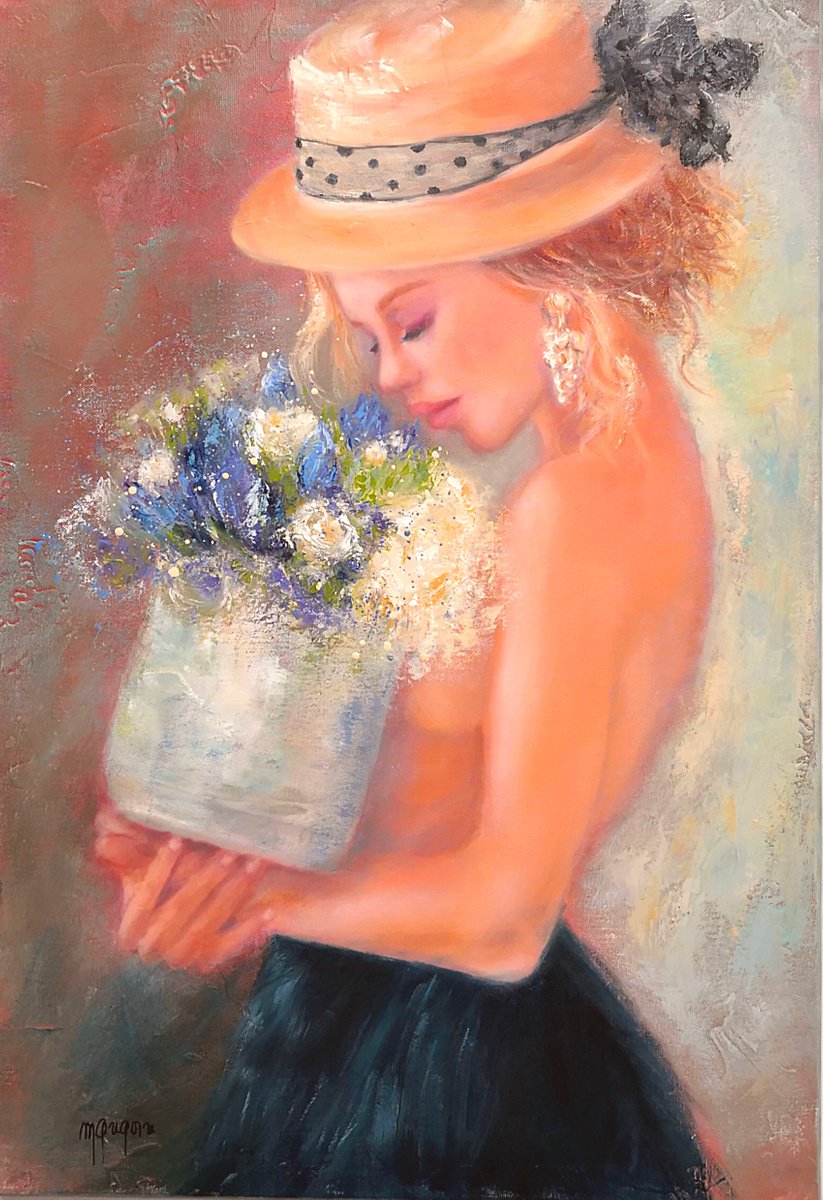 Flowers and boater by Martine Grgoire