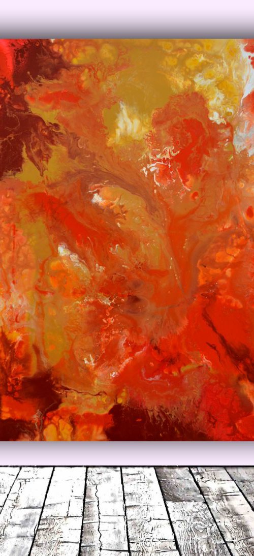 The Energy of Autumn - Season Collection, Big Painting- FREE SHIPPING - Large Abstract Painting - Ready to Hang, Hotel and Restaurant Wall Decoration by Soos Tiberiu