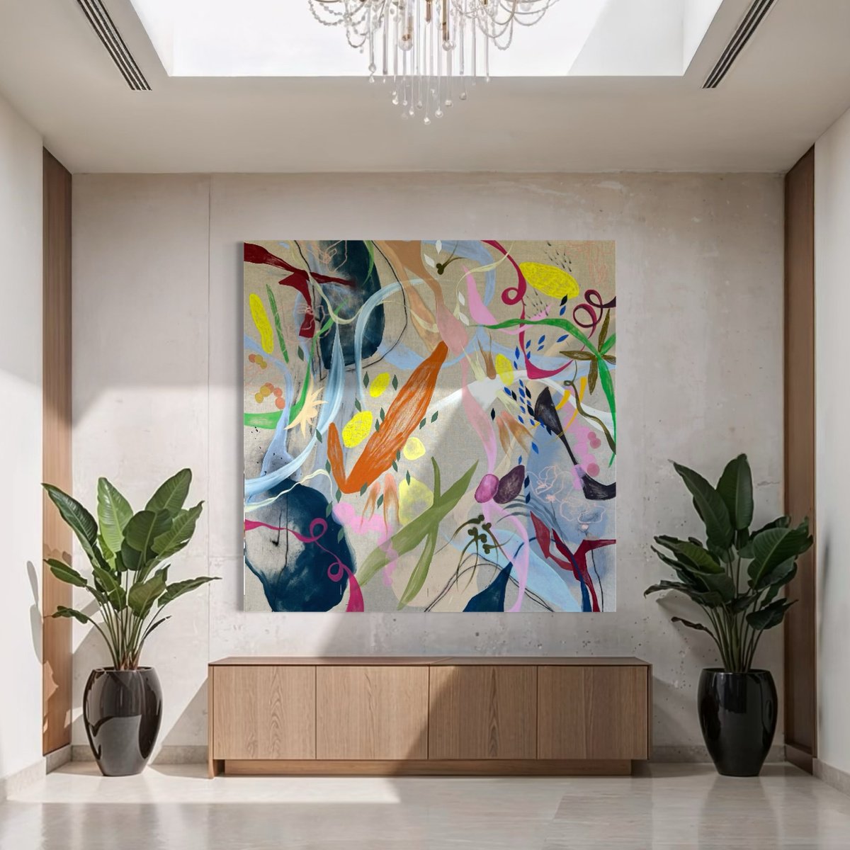 Expressive Painting , Almost A Dream By Maria Esmar, 75 X 75, Artwork For Sale On Artfinder