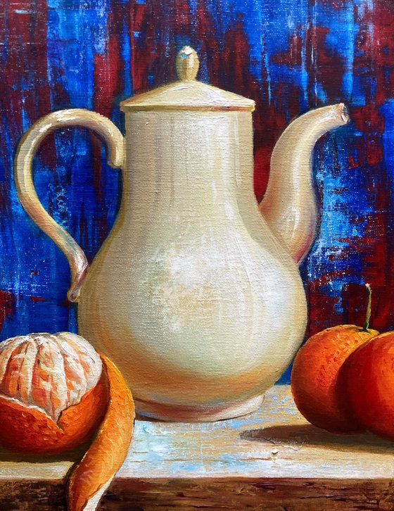 Still life with a white jug