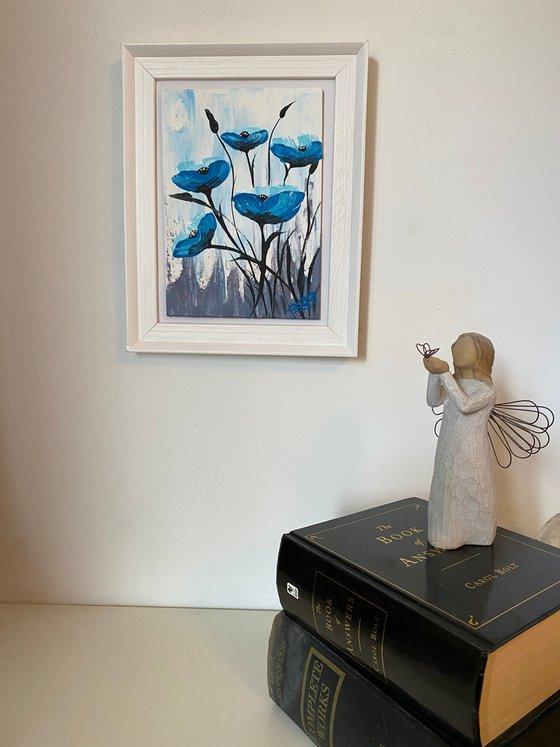 Blue Poppies in a Frame