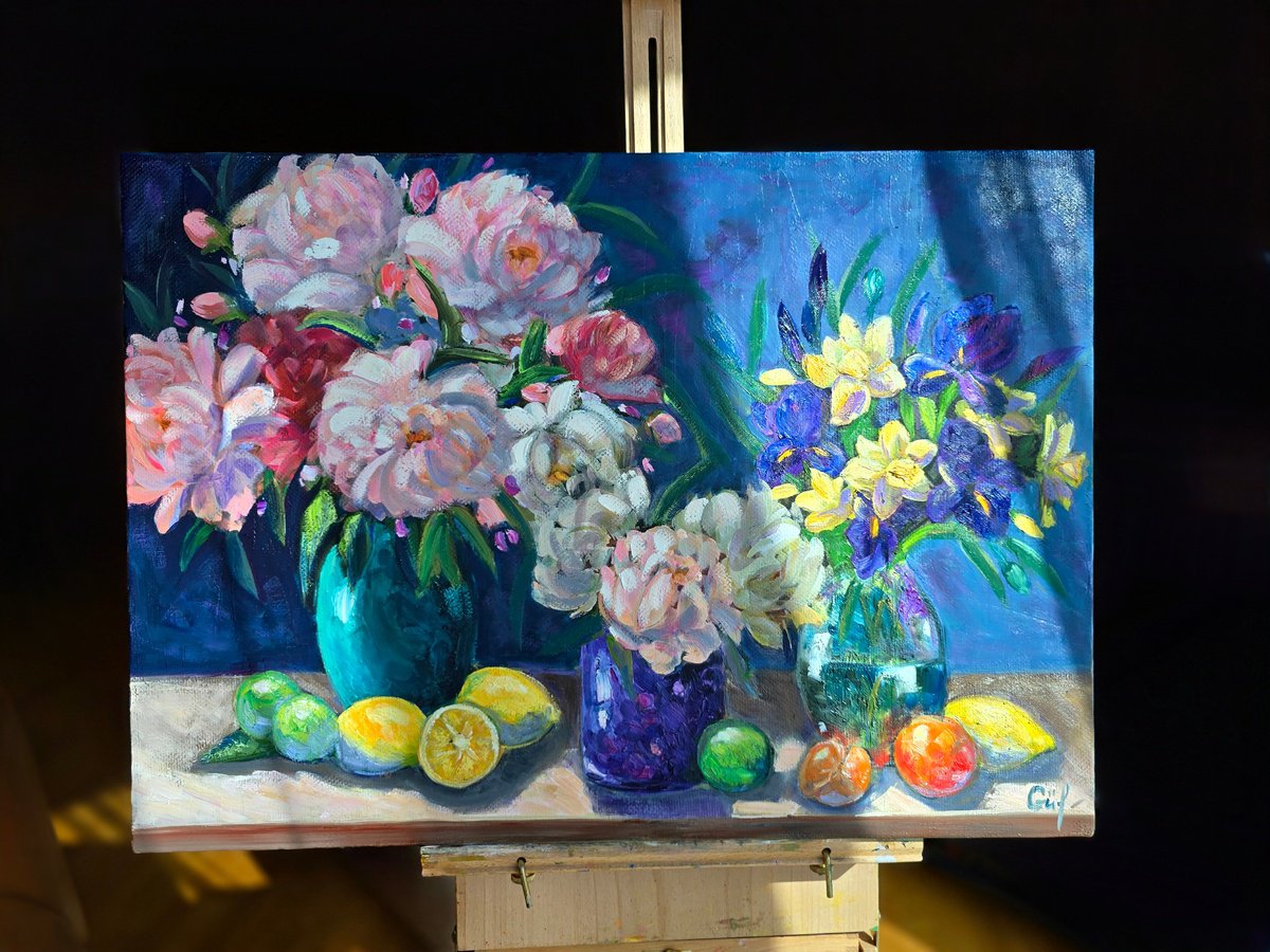 Spring Bouquet With Citrus By Gulshaba Abbasova, 28 X 20, Artwork For Sale On Artfinder