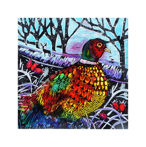 Pheasant - hand coloured