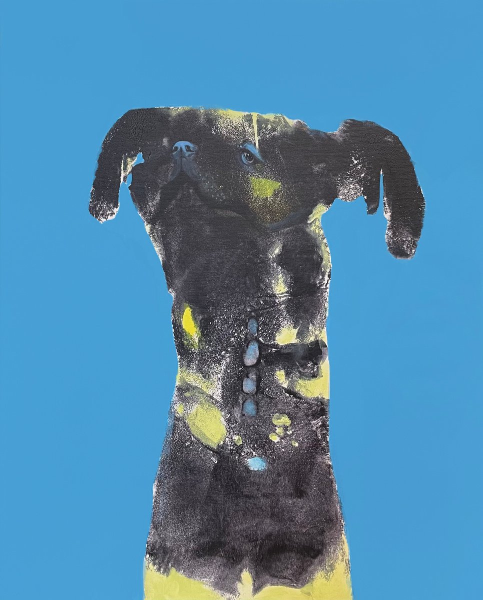 Urban And Pop Animal Acrylic Painting By Maija Nochevnaya, 26 X 31", Independent, Original Artwork