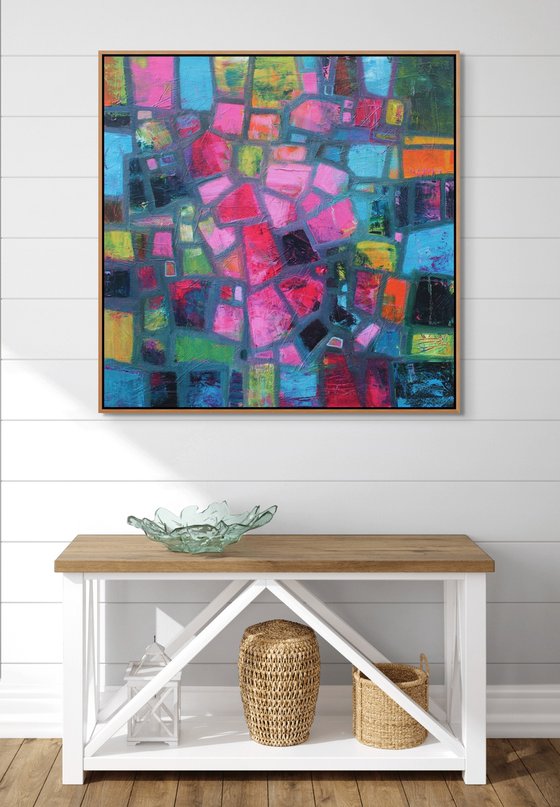Abstract in Pink and Blue