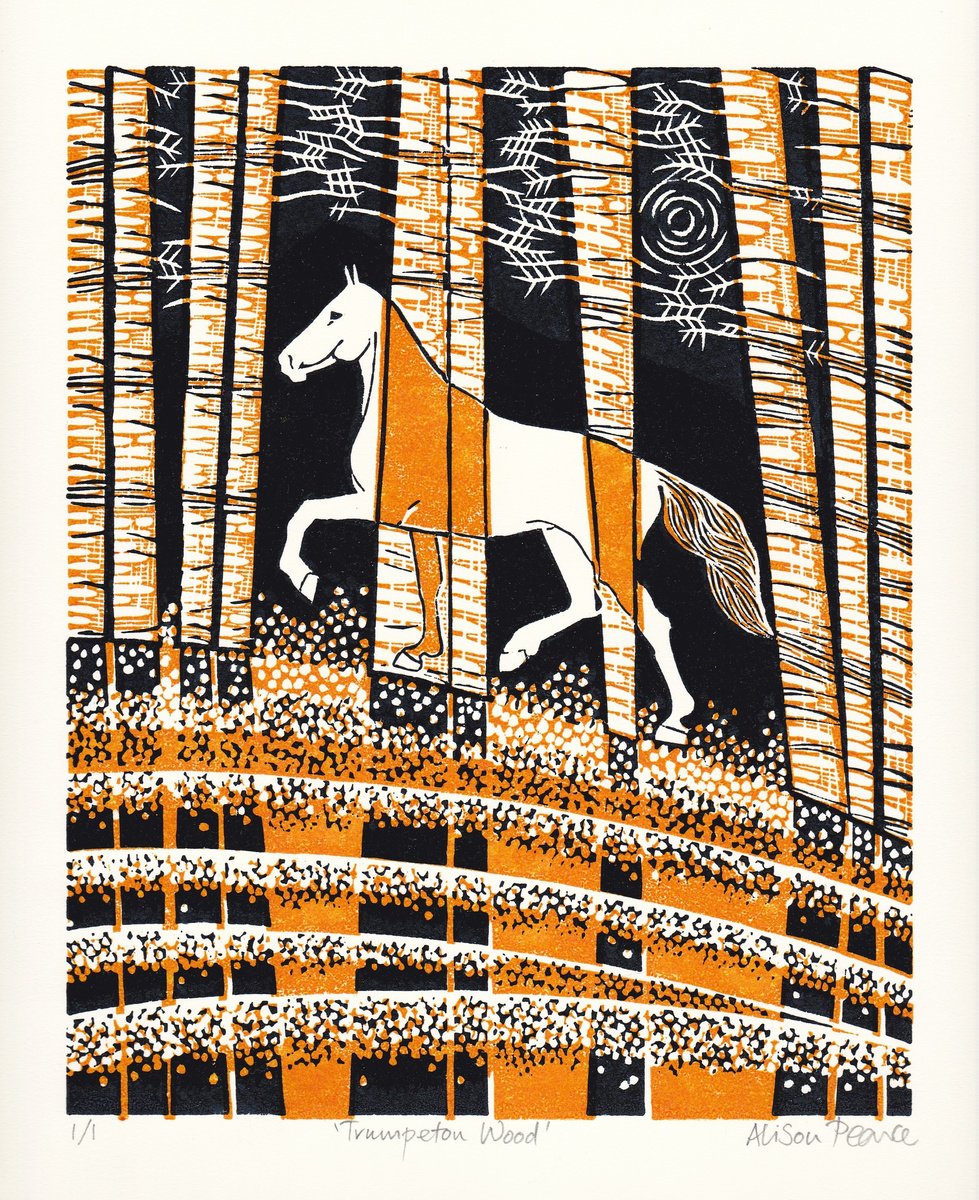 Trumpeton Wood (orange and black colourway) by Alison Pearce