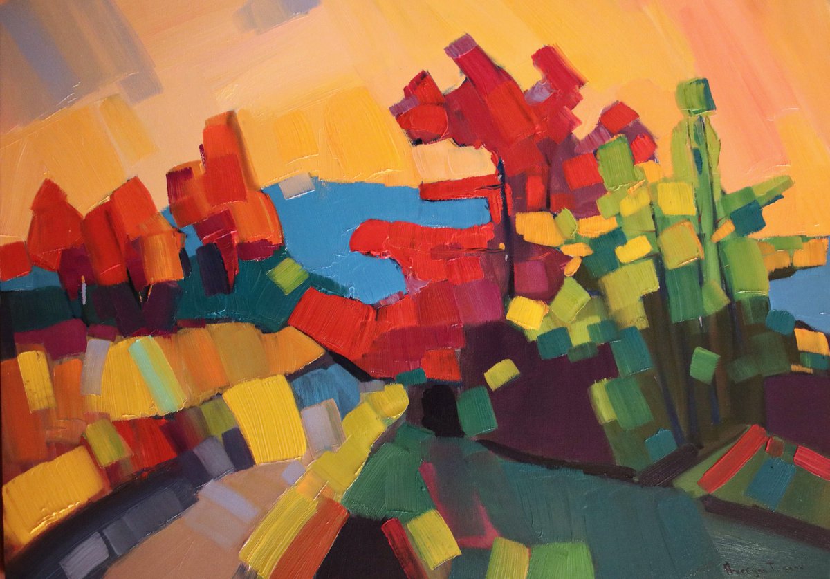 Cultivated fields-4 (50x70cm, oil painting, ready to hang) by Tigran Aveyan