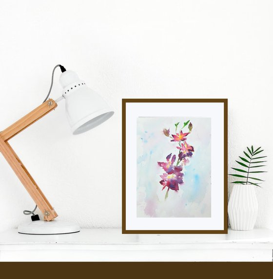 Purple Orchids floral art