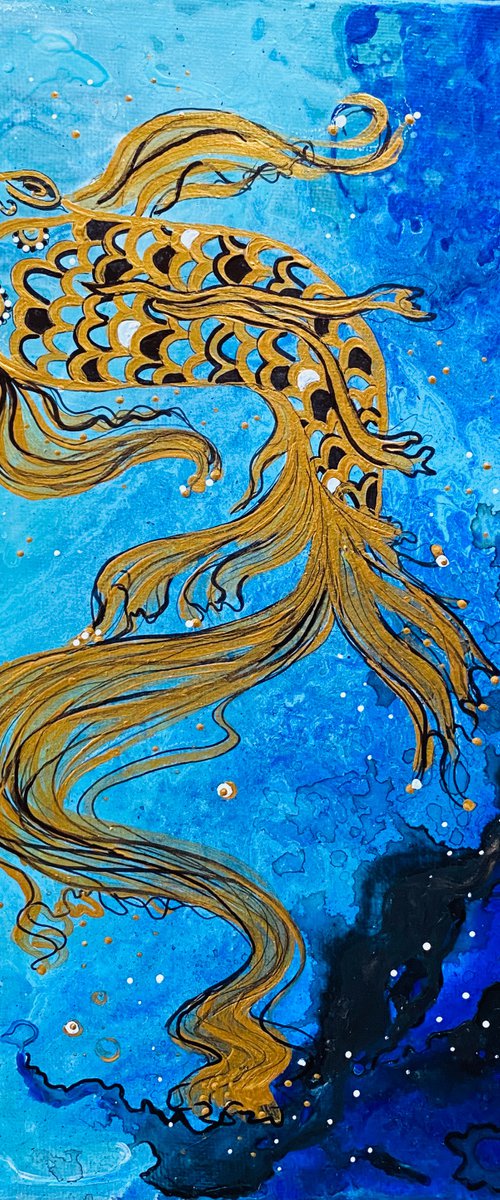 Gold Koi Fish by Sandy Broenimann