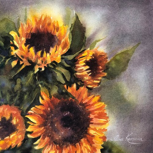 Sunflowers by Alina Karpova