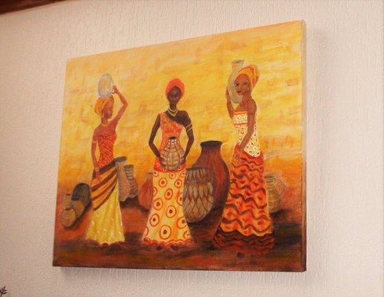AFRICAN LADIES AND CLAY POTS
