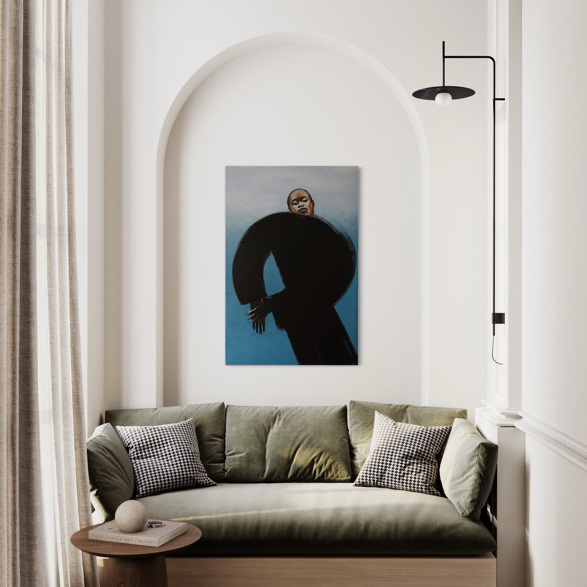 Surrealistic Portrait Oil Painting By Anzhelika Klimina, 24 X 35, Black Model, Original Artwork