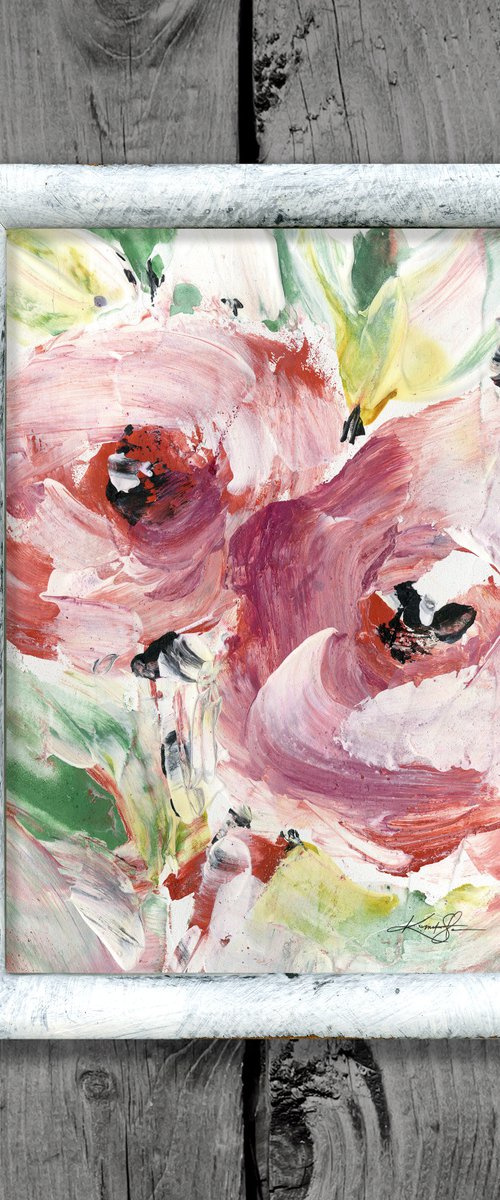 Alluring Blooms 7 - Framed Floral Painting by Kathy Morton Stanion by Kathy Morton Stanion