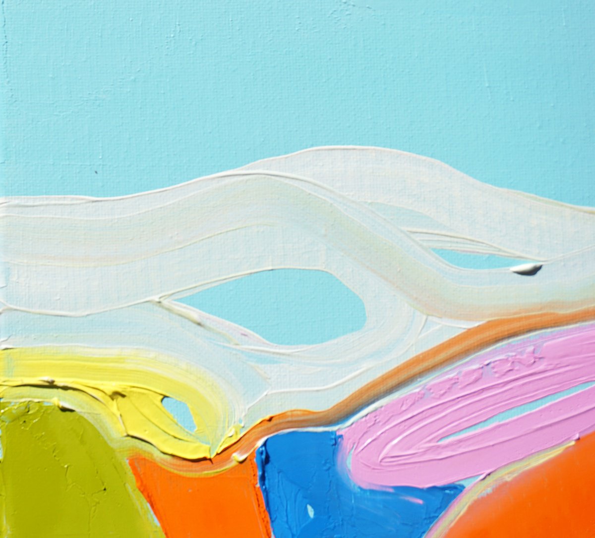 Abstract Oil Painting By Jelena B, 8 X 8, Summer 2025/3, Original Artwork