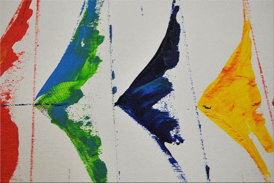 Big Race- Abstract- Colourfull Sailboat Painting- Large Acrylic Art Canvas Wart Art Ready to hang