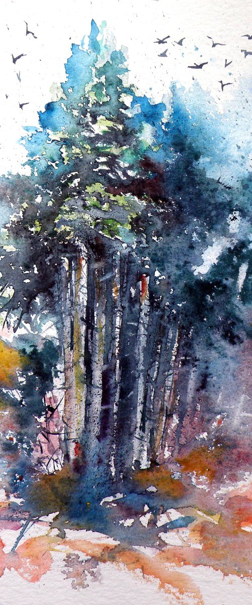 Forest with birds by Kovács Anna Brigitta