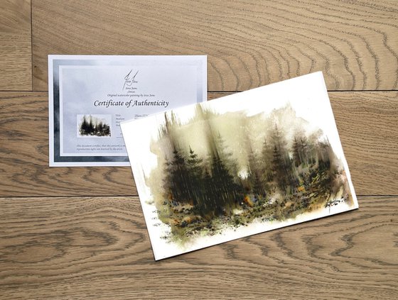 Places XXXV - Watercolor Pine Forest