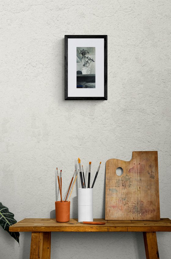 Crotons in Blue and Brown