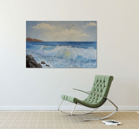 Ocean Waves - large oil painting